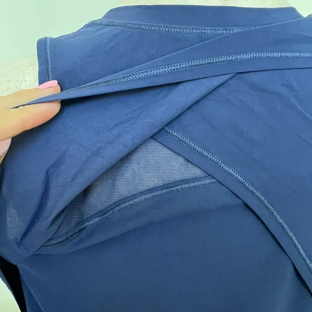 LULULEMON Women's Fold-Over Running Tank Top In Oasis Blue